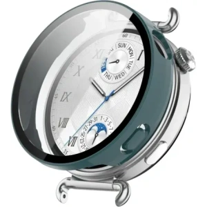 Etui ze szkłem do zegarka Bizon Case+Glass Watch do Huawei Watch GT6 41mm zielone