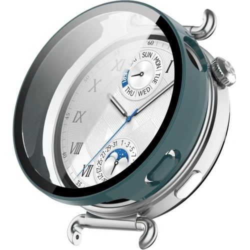 Etui ze szkłem do zegarka Bizon Case+Glass Watch do Huawei Watch GT6 41mm zielone