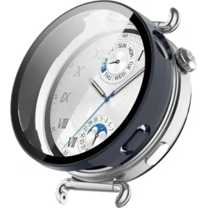 Etui ze szkłem do zegarka Bizon Case+Glass Watch do Huawei Watch GT6 41mm niebieskie