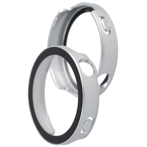 Etui ze szkłem do zegarka Bizon Case+Glass Watch do Huawei Watch GT6 41mm satynowo srebrne