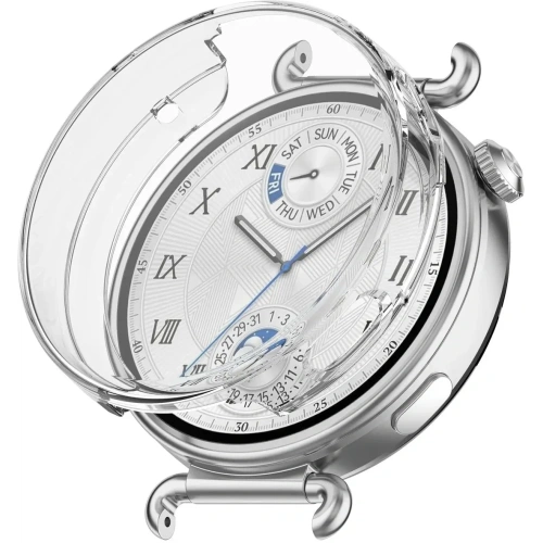 Etui z osłoną ekranu Bizon Case Watch Felipe do Huawei Watch GT6 41mm przeźroczyste