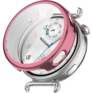 Etui z osłoną ekranu Bizon Case Watch Felipe do Huawei Watch GT6 41mm różowe