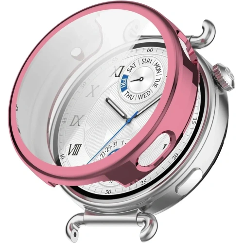 Etui z osłoną ekranu Bizon Case Watch Felipe do Huawei Watch GT6 41mm różowe