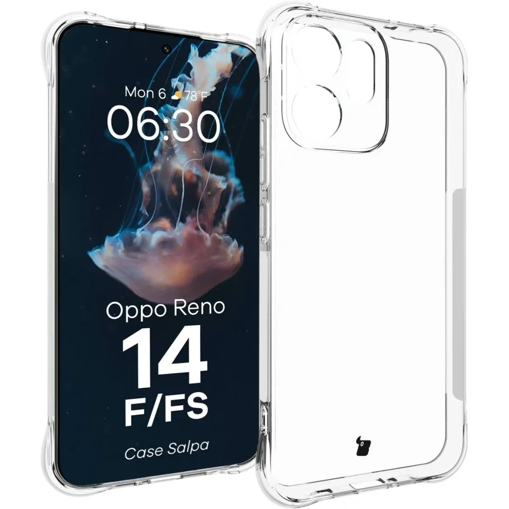 Elastyczne etui Bizon Case Salpa do Oppo Reno 14 F / 14 FS przezroczyste