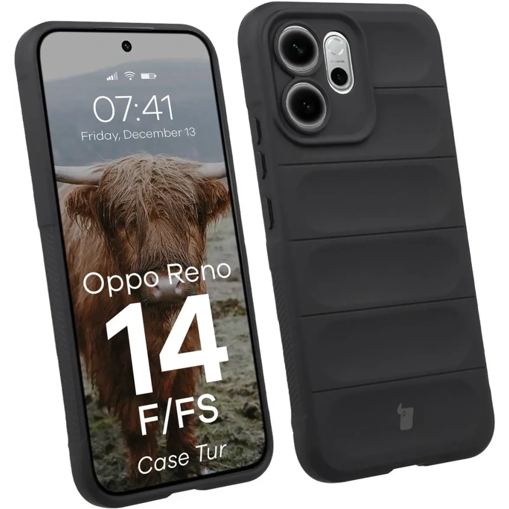 Pancerne etui Bizon Case Tur do Oppo Reno 14 F / 14 FS czarne