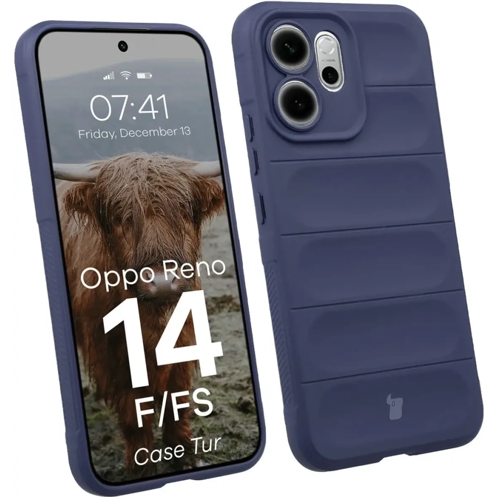 Pancerne etui Bizon Case Tur do Oppo Reno 14 F / 14 FS granatowe