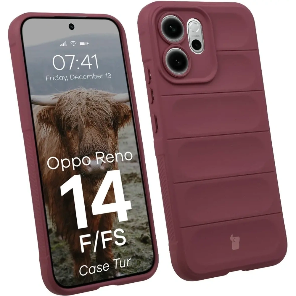 Pancerne etui Bizon Case Tur do Oppo Reno 14 F / 14 FS burgundowe