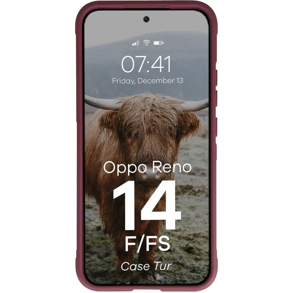 Pancerne etui Bizon Case Tur do Oppo Reno 14 F / 14 FS burgundowe