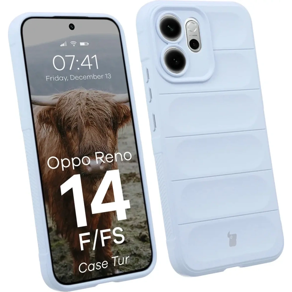 Pancerne etui Bizon Case Tur do Oppo Reno 14 F / 14 FS jasnoniebieskie