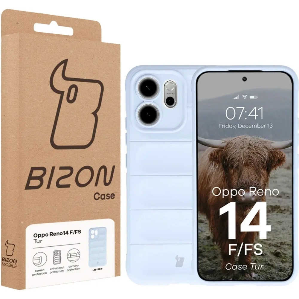 Pancerne etui Bizon Case Tur do Oppo Reno 14 F / 14 FS jasnoniebieskie