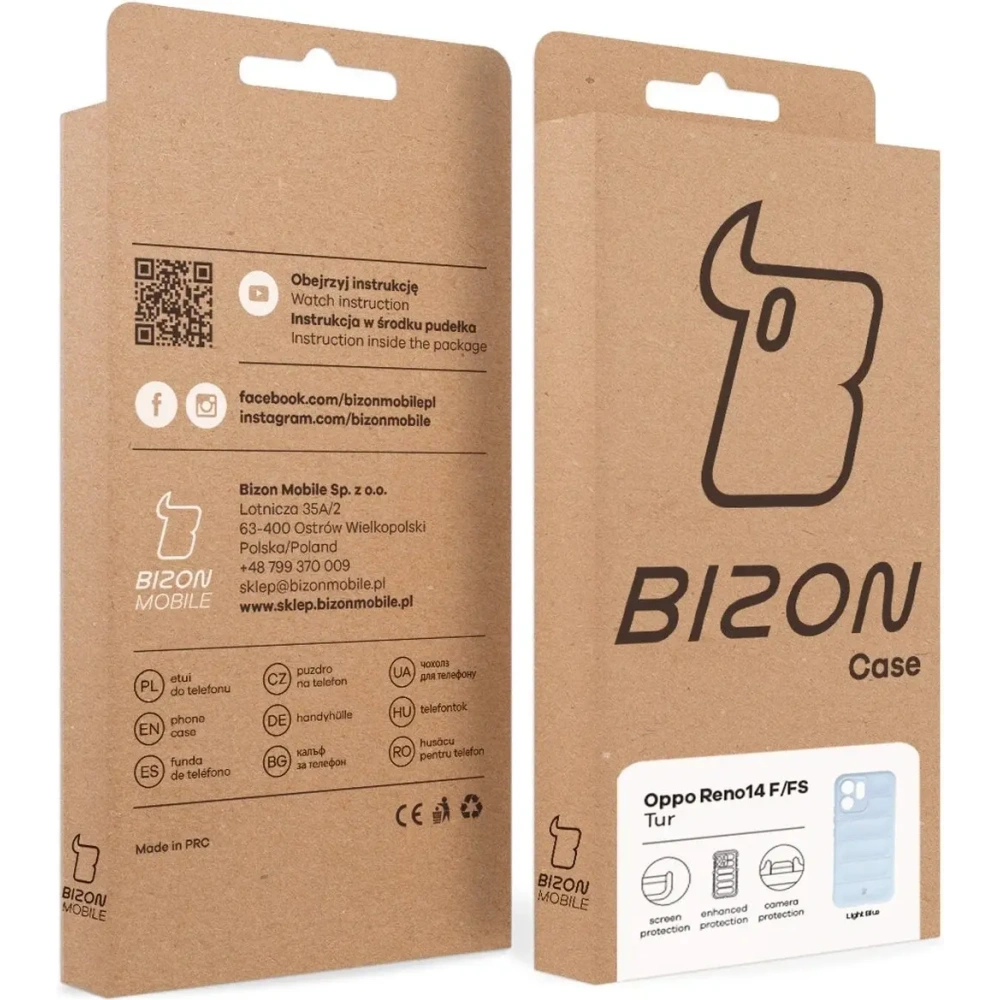 Pancerne etui Bizon Case Tur do Oppo Reno 14 F / 14 FS jasnoniebieskie