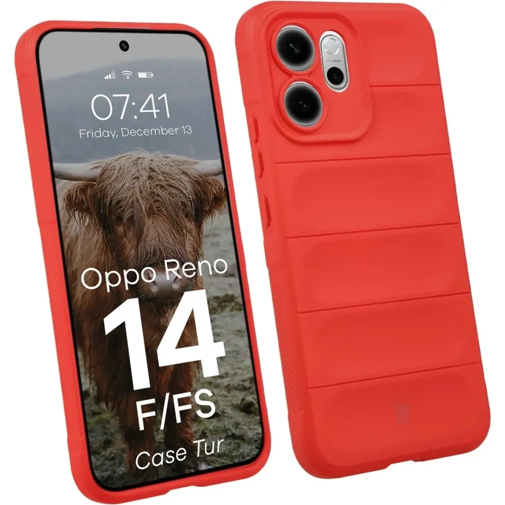 Pancerne etui Bizon Case Tur do Oppo Reno 14 F / 14 FS czerwone