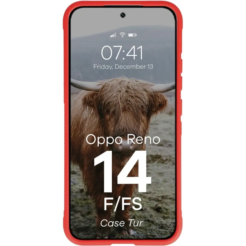 Pancerne etui Bizon Case Tur do Oppo Reno 14 F / 14 FS czerwone