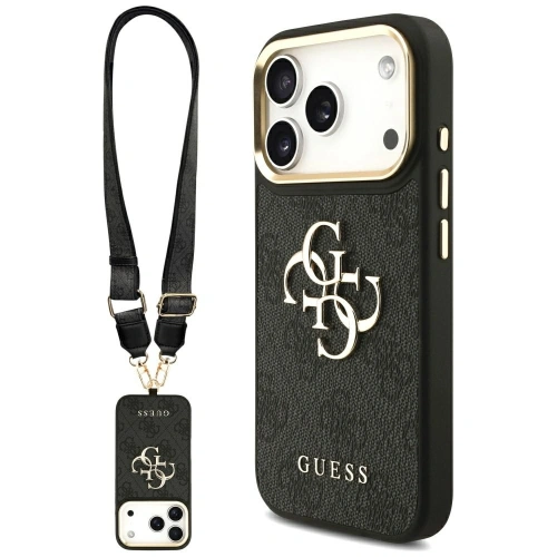Etui Guess 4G Big 4G Classic Logo Big Strap Metal Buttons do Apple iPhone 17 Pro czarny