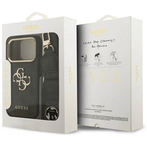 Etui Guess 4G Big 4G Classic Logo Big Strap Metal Buttons do Apple iPhone 17 Pro czarny