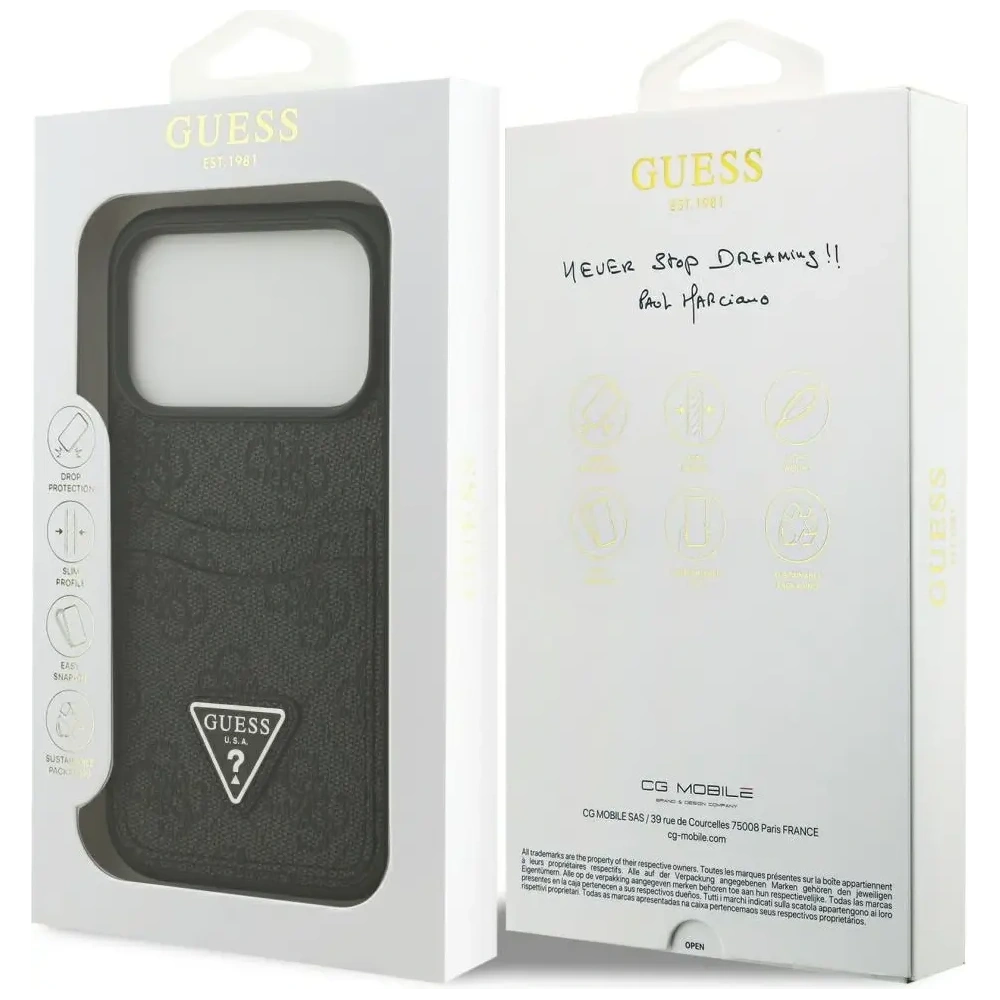 Etui Guess 4G Double Card Triangle do Apple iPhone 17 Pro czarny