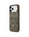 Etui Guess 4G Double Card Triangle do Apple iPhone 17 Pro Max brązowy