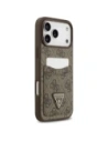 Etui Guess 4G Double Card Triangle do Apple iPhone 17 Pro Max brązowy