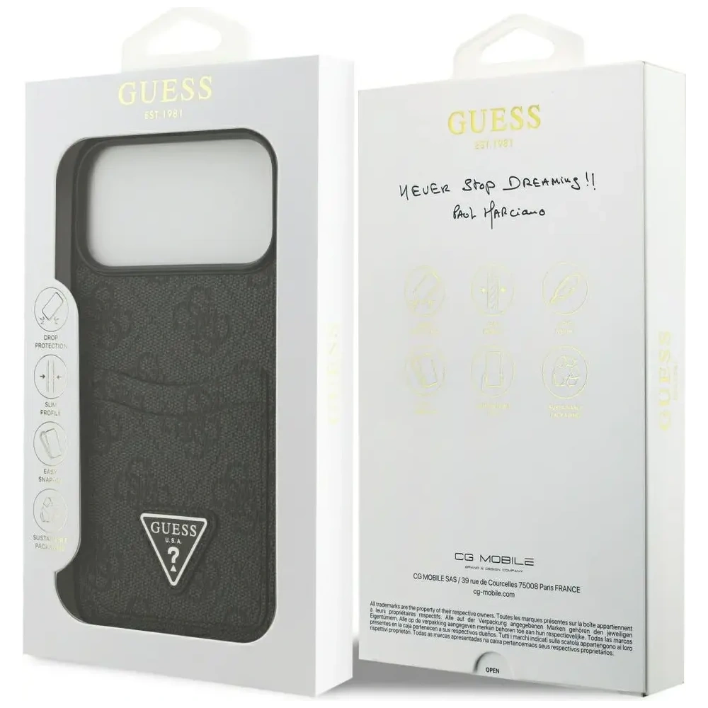 Etui Guess 4G Double Card Triangle do Apple iPhone 17 Pro Max czarny
