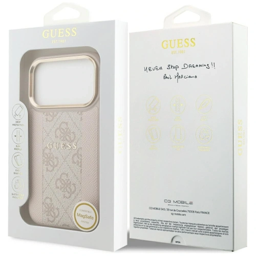 Etui Guess 4G Stripe MagSafe do Apple iPhone 17 Pro różowy