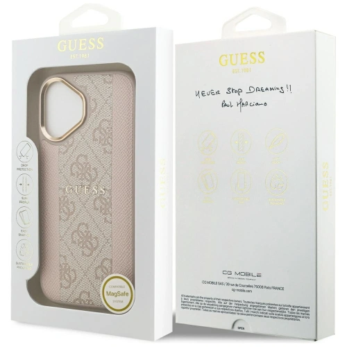 Etui Guess 4G Stripe MagSafe do Apple iPhone 17 różowy