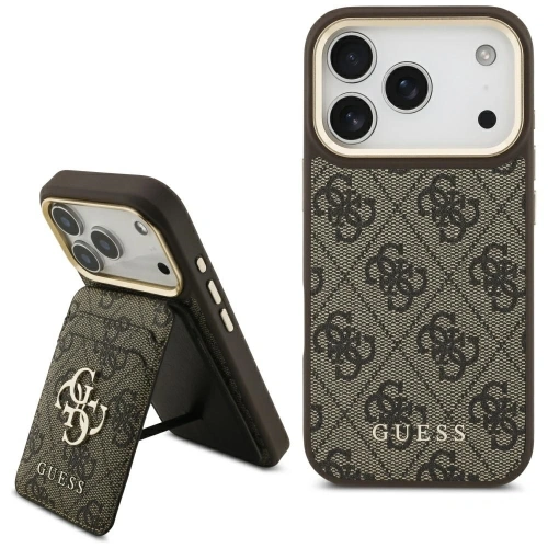 Etui Guess 4G z portfelem MagSafe do Apple iPhone 17 Pro brązowy