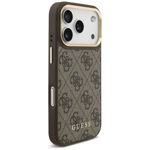 Etui Guess 4G z portfelem MagSafe do Apple iPhone 17 Pro brązowy