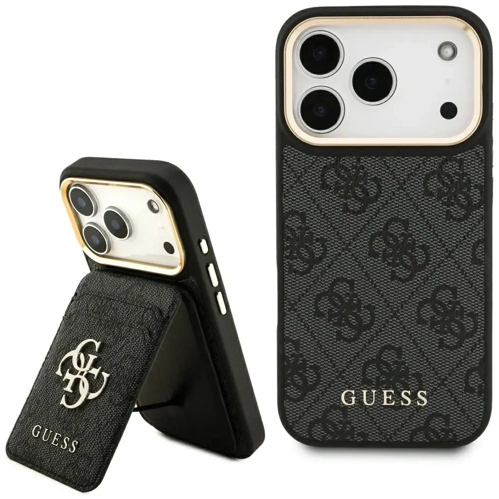 Etui Guess 4G z portfelem MagSafe do Apple iPhone 17 Pro czarny