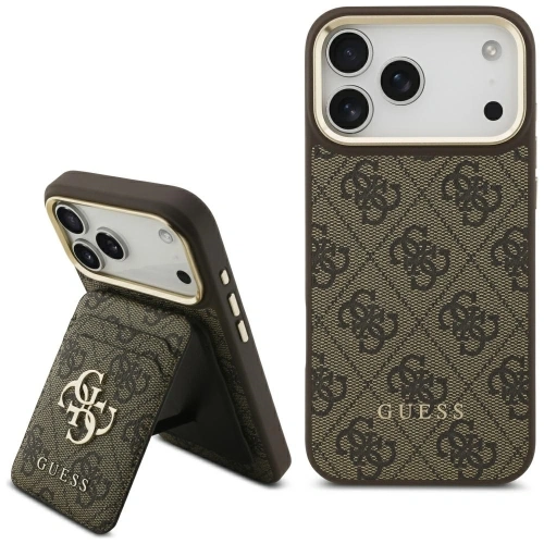 Etui Guess 4G z portfelem MagSafe do Apple iPhone 17 Pro Max brązowy
