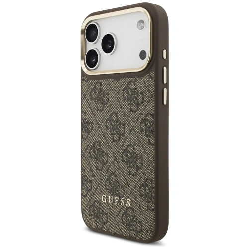 Etui Guess 4G z portfelem MagSafe do Apple iPhone 17 Pro Max brązowy