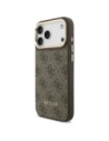 Etui Guess 4G z portfelem MagSafe do Apple iPhone 17 Pro Max brązowy