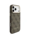 Etui Guess 4G z portfelem MagSafe do Apple iPhone 17 Pro Max brązowy