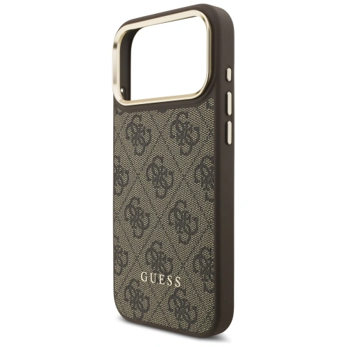 Etui Guess 4G z portfelem MagSafe do Apple iPhone 17 Pro Max brązowy