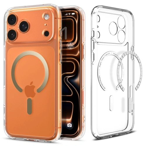 Etui Spigen Ultra Hybrid Mag MagSafe do Apple iPhone 17 Pro Clear/gold