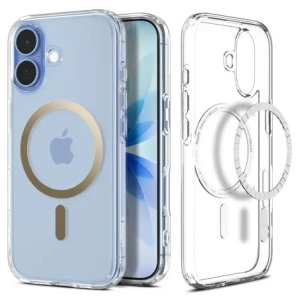 Etui Spigen Ultra Hybrid Mag MagSafe do Apple iPhone 17 Clear/gold