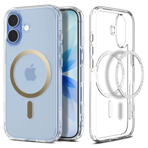 Etui Spigen Ultra Hybrid Mag MagSafe do Apple iPhone 17 Clear/gold