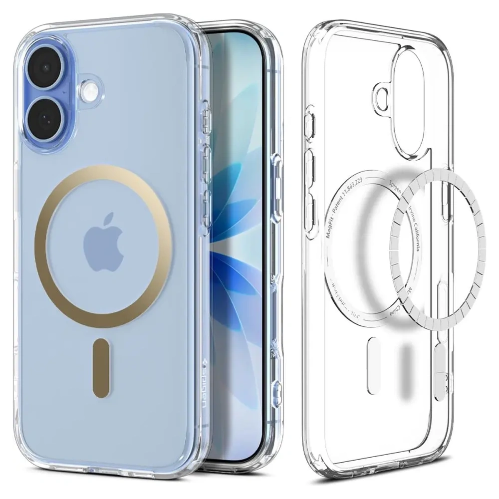 Etui Spigen Ultra Hybrid Mag MagSafe do Apple iPhone 17 Clear/gold
