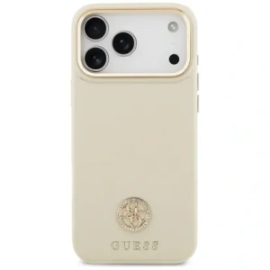 Etui Guess Grained Strass Logo MagSafe do Apple iPhone 17 Pro Max beżowy