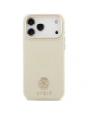 Etui Guess Grained Strass Logo MagSafe do Apple iPhone 17 Pro Max beżowy