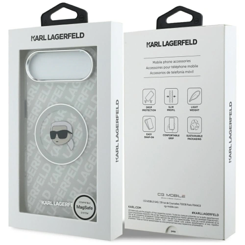 Etui Karl Lagerfeld IML Karl Head Logo MagSafe do Apple iPhone Air szary