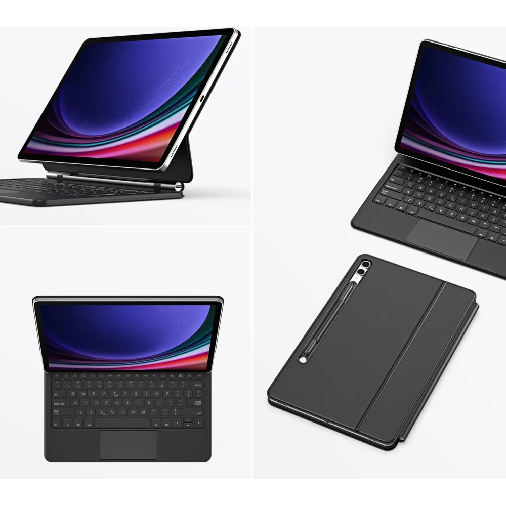 Etui Dux Ducis Keyboard MK Series z klawiaturą Bluetooth do Samsung Galaxy Tab S9+ Plus / S8+ Plus / S7+ Plus czarna