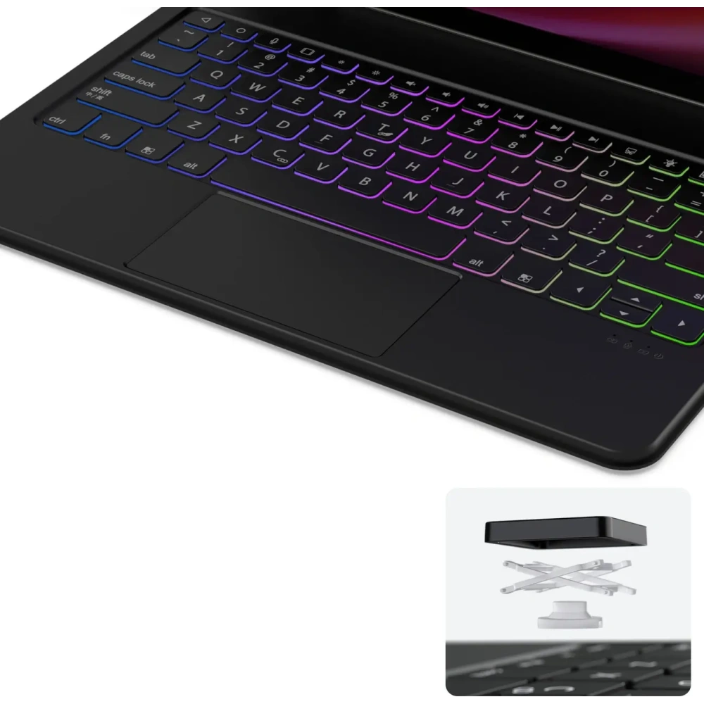 Etui Dux Ducis Keyboard MK Series z klawiaturą Bluetooth do Samsung Galaxy Tab S9+ Plus / S8+ Plus / S7+ Plus czarna