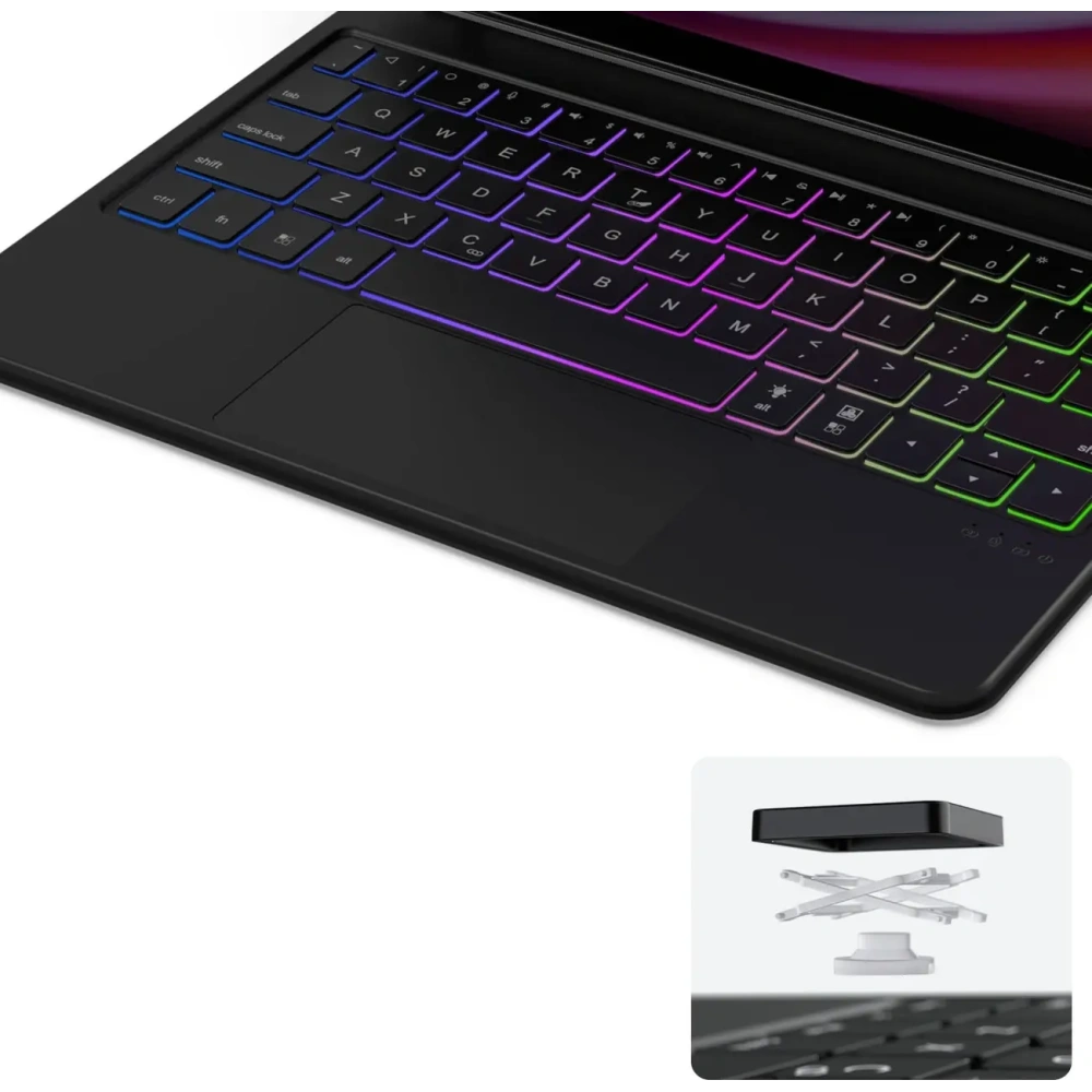 Etui Dux Ducis Keyboard MK Series z klawiaturą Bluetooth do Samsung Galaxy Tab S9 / S8 / S7 czarna