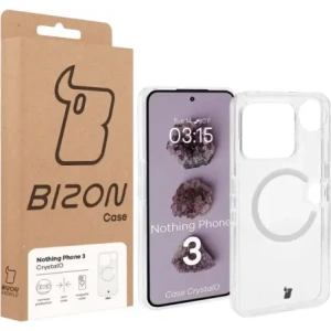 Etui z pierścieniem magnetycznym Bizon Case CrystalO do Nothing Phone (3) przezroczyste