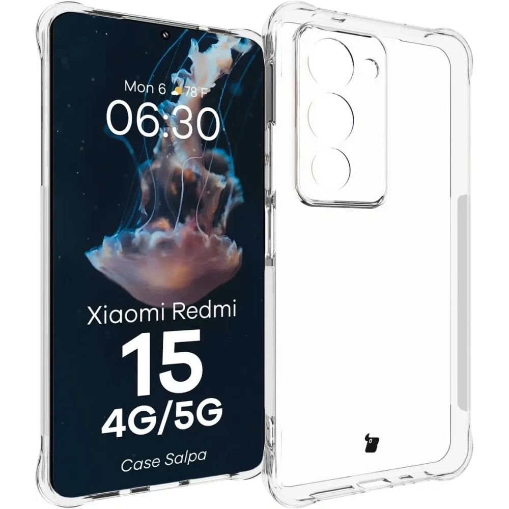 Elastyczne etui Bizon Case Salpa do Xiaomi Redmi 15 4G / 5G przezroczyste