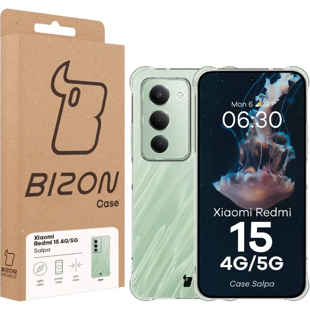 Elastyczne etui Bizon Case Salpa do Xiaomi Redmi 15 4G / 5G przezroczyste