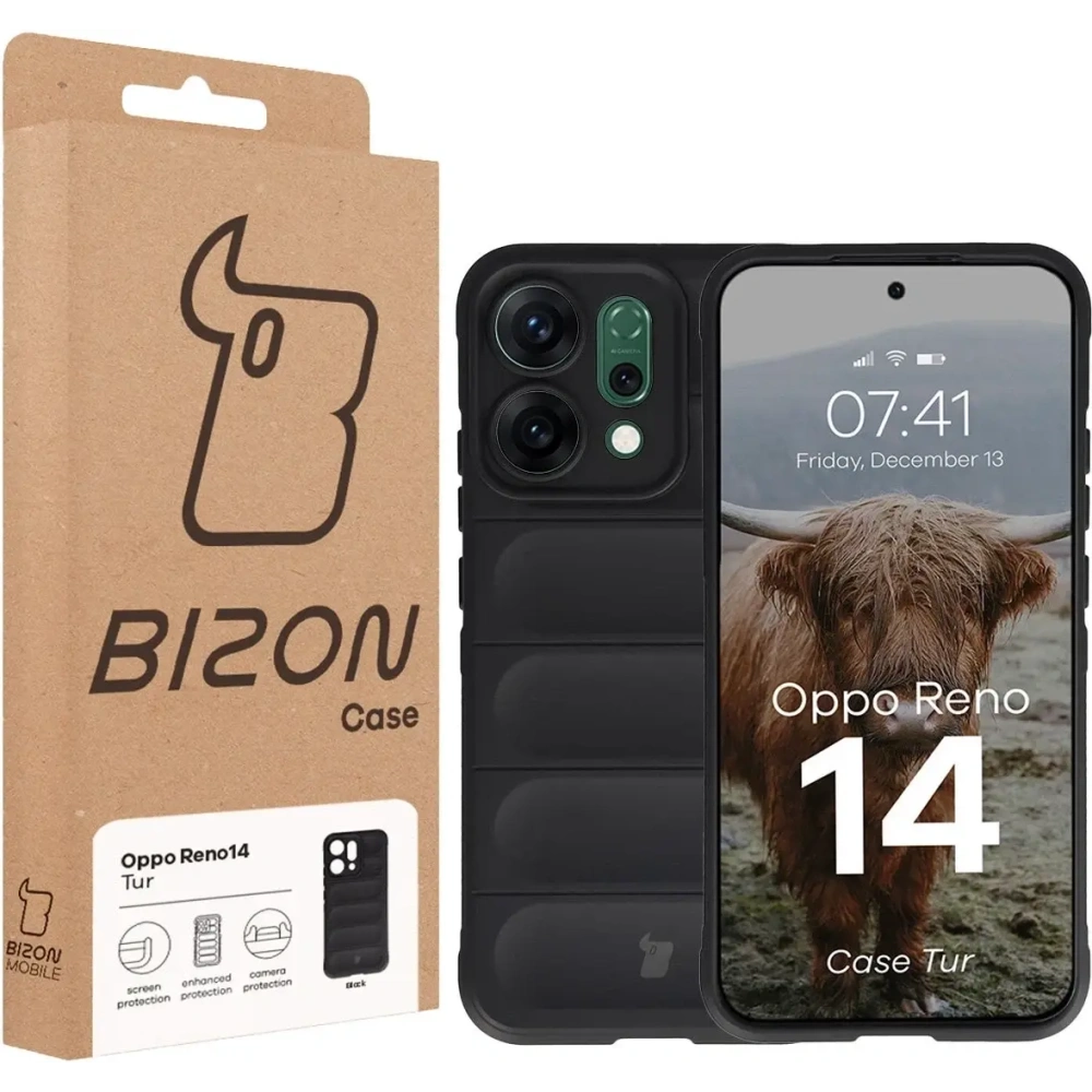 Pancerne etui Bizon Case Tur do Oppo Reno 14 czarne