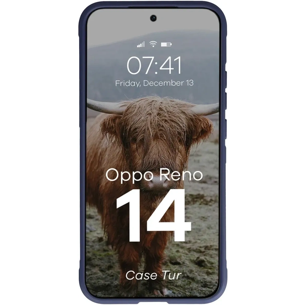 Pancerne etui Bizon Case Tur do Oppo Reno 14 granatowe