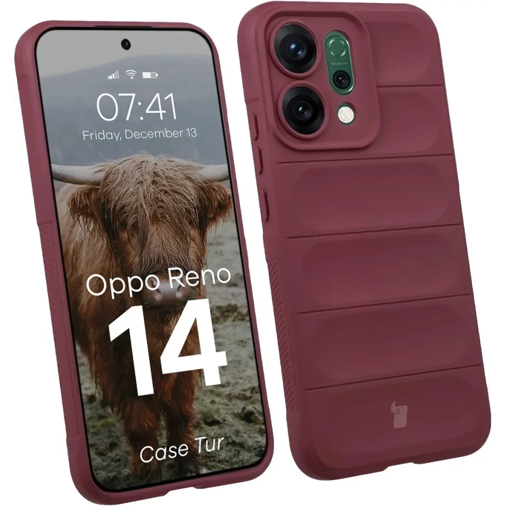 Pancerne etui Bizon Case Tur do Oppo Reno 14 burgundowe