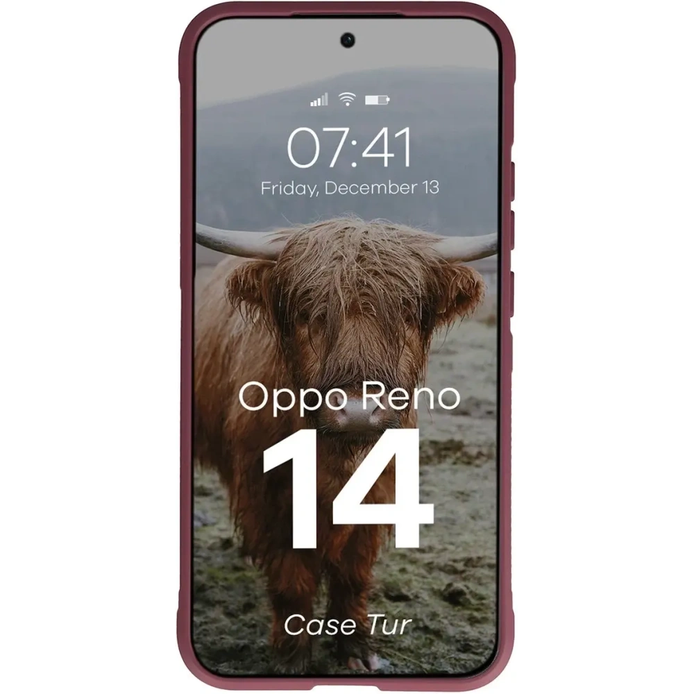 Pancerne etui Bizon Case Tur do Oppo Reno 14 burgundowe